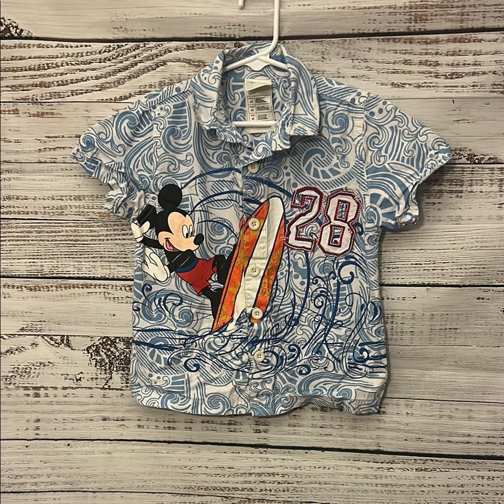 Disney Mickey Mouse Surfing button up size 4t
